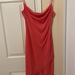 Pink Studded Scoop Neck Mini Dress